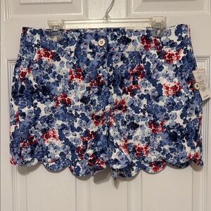 Floral Women's Shorts - Blue and Red
